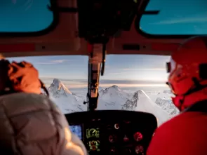air zermatt, helicopter flight, cockpit, marketing, matterhorn 