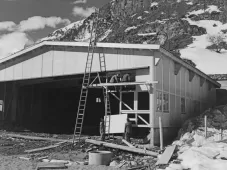 construction of the heliport, 1969