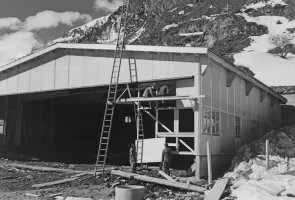 Bau des Heliports, 1969